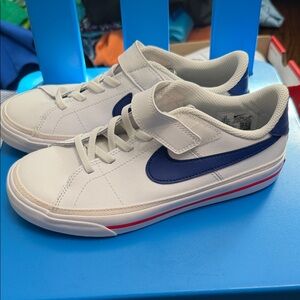 Nike Kids White and Blue Sneakers